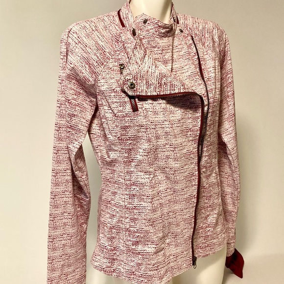 Mondetta Burgundy White Polyester Windbreaker Jacket size M - Picture 6 of 13